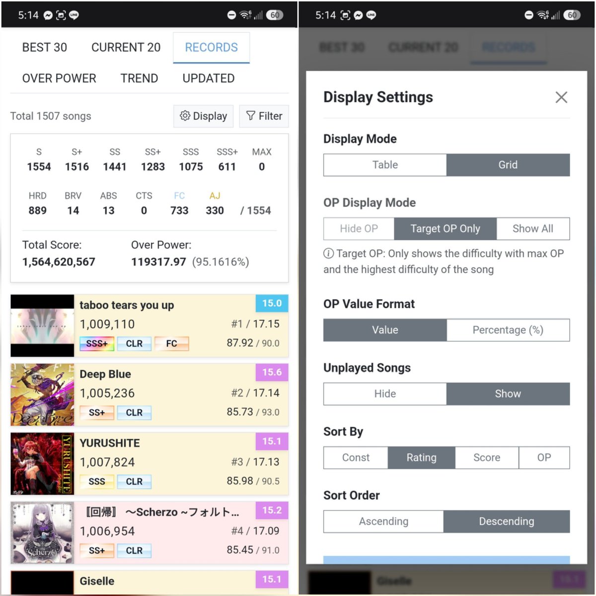 tsaibee15's tweet photo. Added grid view display to the RECORD tab, toggleable in display settings.

#chunilib https://t.co/ca2bDXtyvf