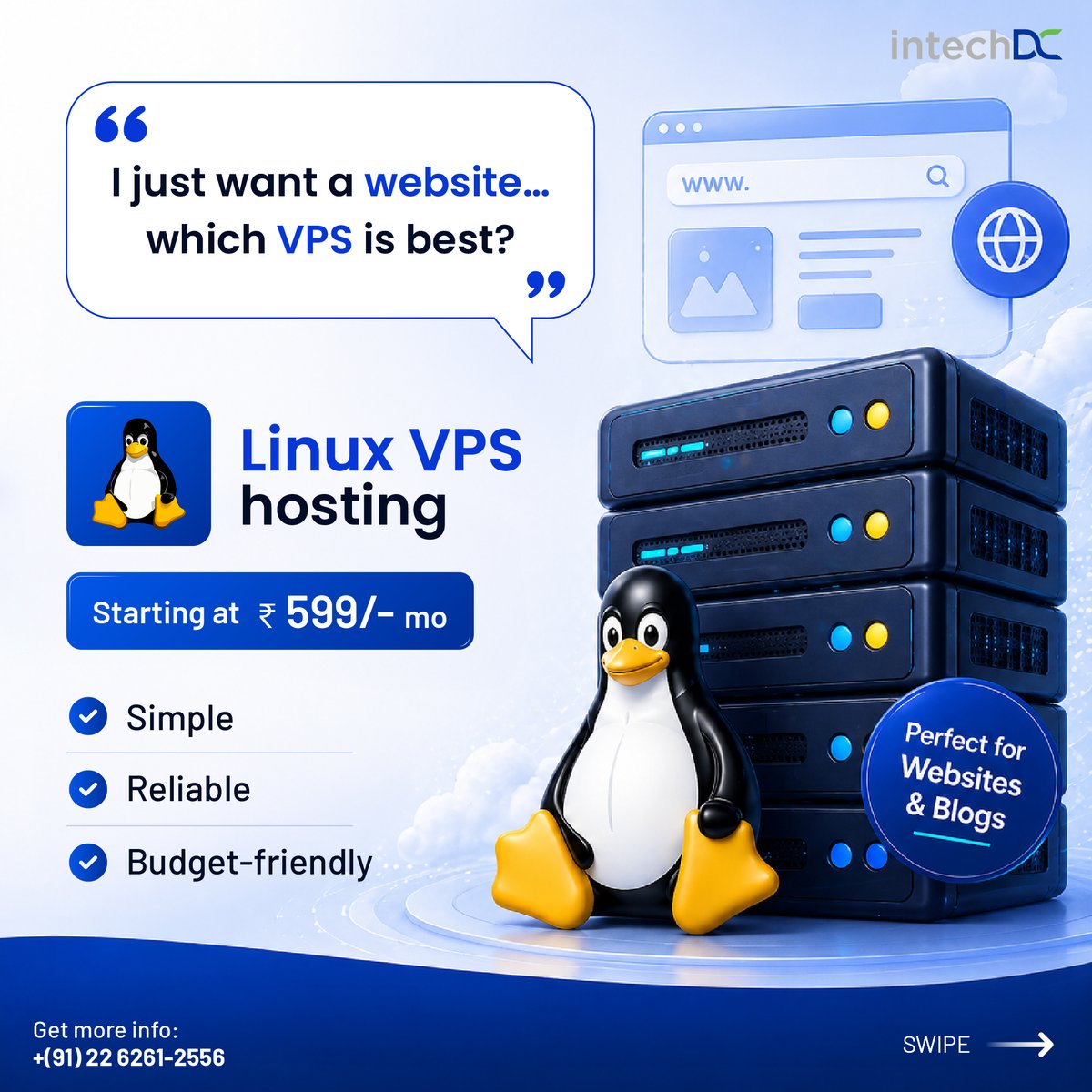 DcIntech's tweet photo. Not every VPS is the same. 🤔
✔ Need a website? → Linux VPS
✔ Need RDP/software? → Windows VPS
✔ Need speed? → NVMe VPS
✔ Need support? → Managed VPS
Choose hosting that fits your goal 
https://t.co/VGvQAbRJwh #CloudVPS #Hosting #WebHosting #NVMe #LinuxVPS #WindowsVPS https://t.co/5AeqHN3j1Z