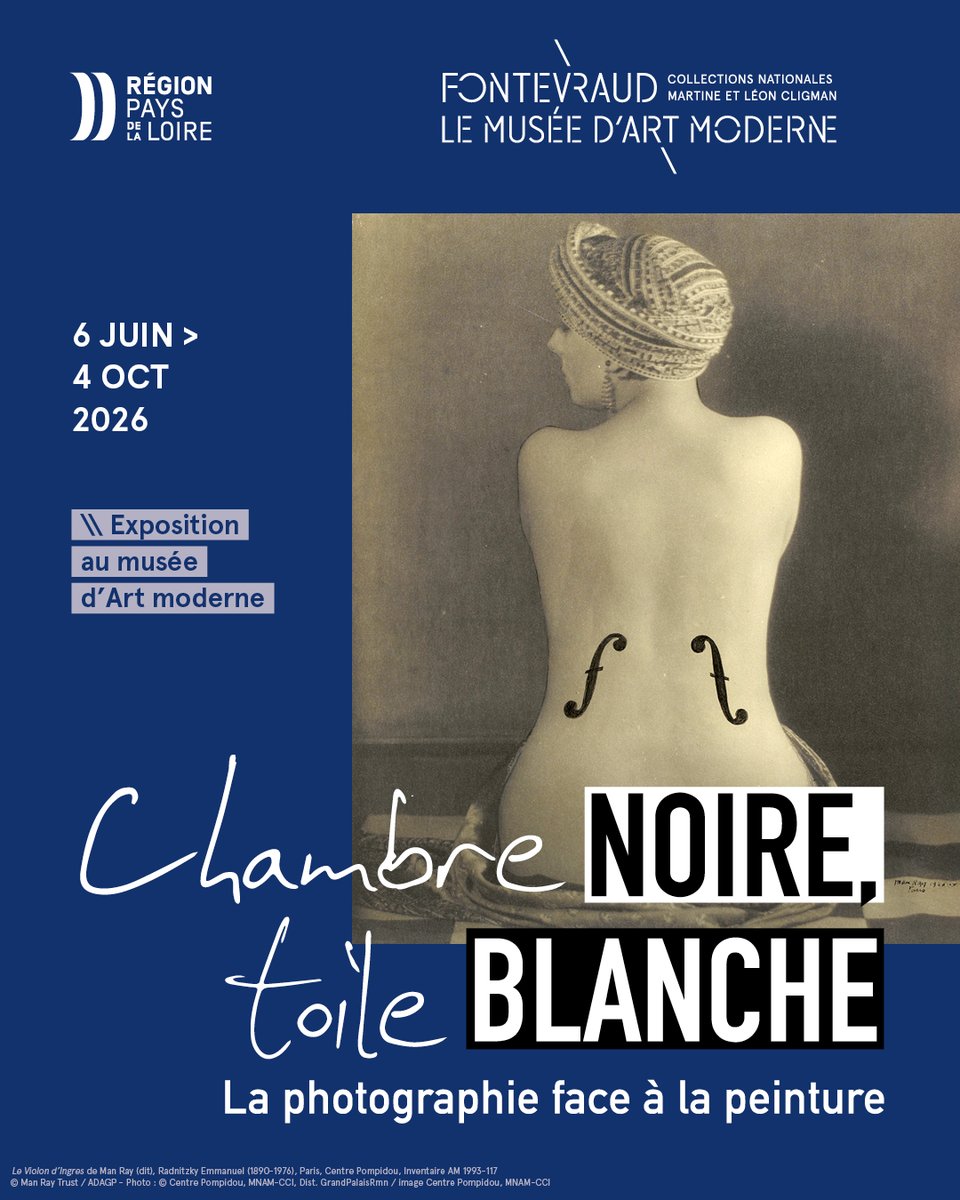 fontevraud's tweet photo. Le musée d’Art moderne présente sa nouvelle exposition estivale intitulée “Chambre noire, toile blanche. La photographie face à la peinture” 📸

📅 Du 6 juin au 4 octobre 2026
➡️ Plus d'informations sur https://t.co/5udkd2FLQj

#Fontevraud @Europe1 @MinistereCC https://t.co/bRSA983vHA