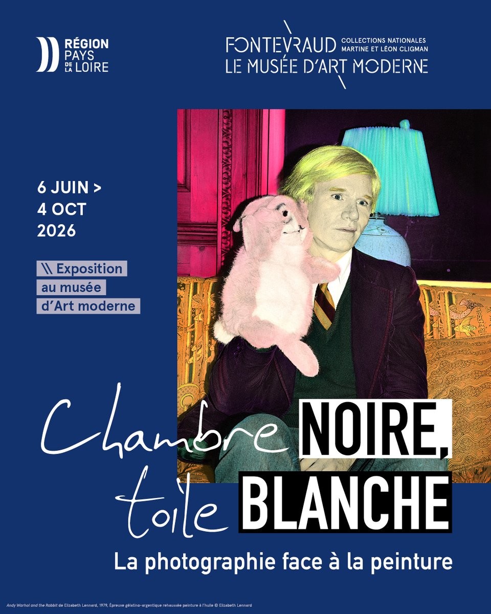 fontevraud's tweet photo. Le musée d’Art moderne présente sa nouvelle exposition estivale intitulée “Chambre noire, toile blanche. La photographie face à la peinture” 📸

📅 Du 6 juin au 4 octobre 2026
➡️ Plus d'informations sur https://t.co/5udkd2FLQj

#Fontevraud @Europe1 @MinistereCC https://t.co/bRSA983vHA