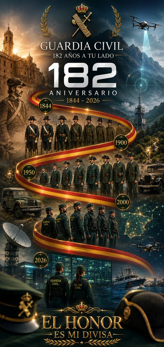 jucilpalencia's tweet photo. ¡Feliz 182 aniversario a todos los compañeros de la Guardia Civil!  💚 Hoy celebramos juntos nuestra historia, nuestro compromiso y el orgullo de pertenecer a este gran cuerpo.
Sin olvidar lo que en justicia nos pertenece:
#JubilacionDignaYa
#ProfesionDeRiesgoYa
#EquiparacionYa https://t.co/45fp9rHB9a
