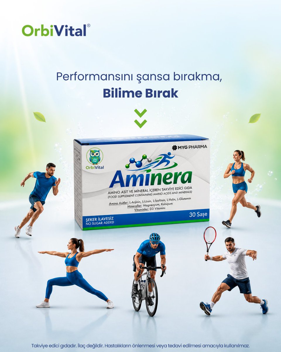 orbivital's tweet photo. Antrenman sonrası doğru takviye, en büyük spor stratejindir! 🏋️‍♂️

Sınırlarını zorlayanlar için özel formüle edilen Orbivital Aminera, normal kas fonksiyonlarının gelişmesine katkıda bulunur. https://t.co/EWH3YRQ0Kn