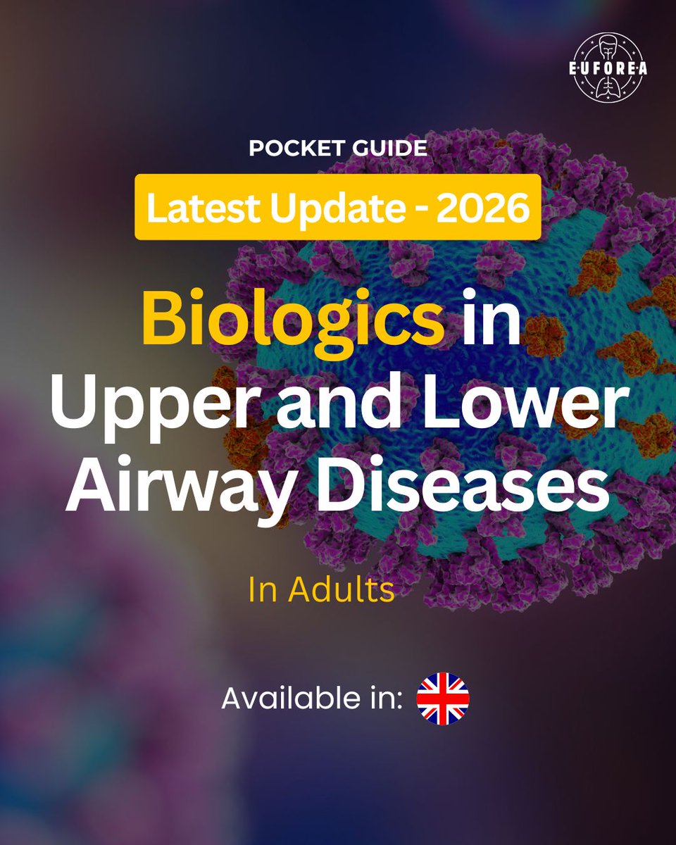 euforea's tweet photo. 📘 New updated version available!

EUFOREA’s Pocket Guide on Biologics in Upper and Lower Airway Diseases (in Adults) has now been updated for 2026 and is available in English.

Designed to support healthcare professionals and patients with trusted, science-based guidance on biologics in airway diseases. 💙

👉 Get yours here: https://t.co/hFgZo8IRFe

This pocket guide was developed with the support of unrestricted educational grants from Novartis, Sanofi Regeneron, AstraZeneca, and GSK.

#EUFOREA #RespiratoryHealth #AirwayDiseases #Biologics #Asthma #CRSwNP #PatientCare
