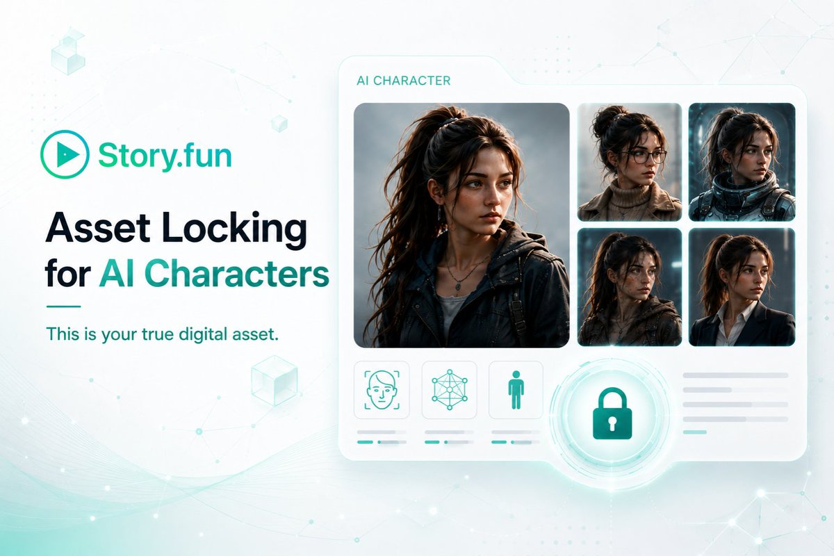 Storydotfun's tweet photo. Great stories need characters people can remember.

Asset Locking helps AI characters stay recognizable across scenes, episodes, and worlds — giving creators a stronger foundation to build lasting IP on https://t.co/tJclcq0P2e.

#StoryFun #AIVideo #AIStorytelling #VideoEditing #CreatorTools