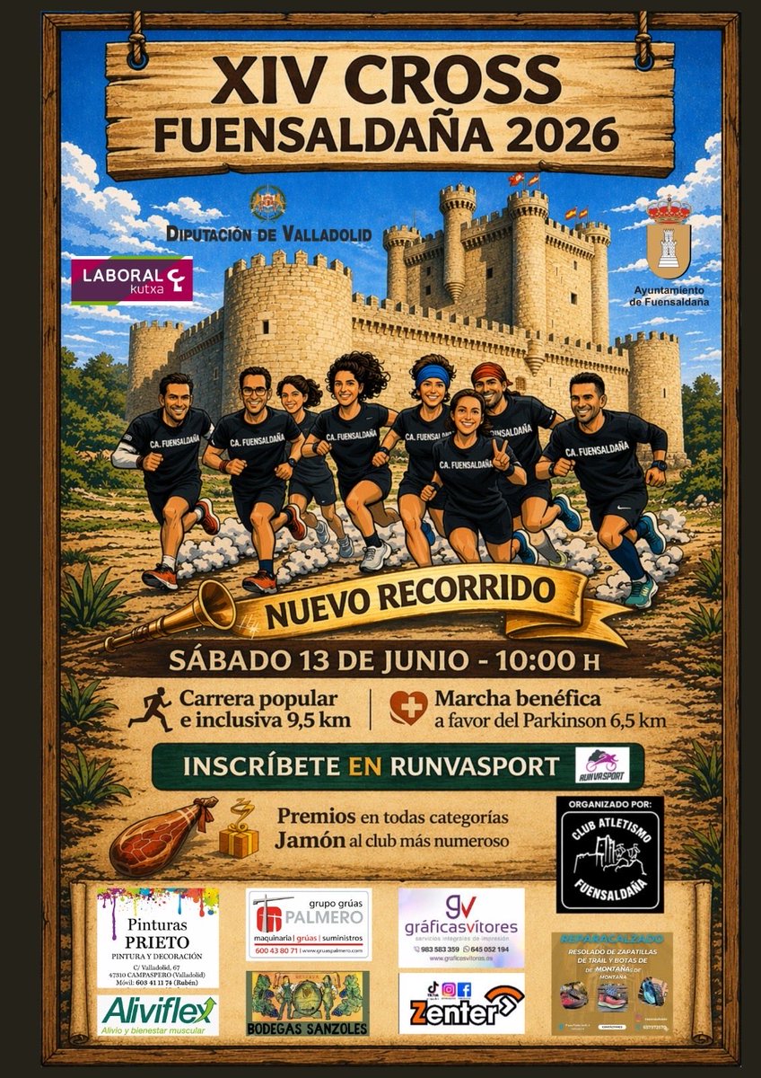 practicarte's tweet photo. Disfruta del deporte y el patrimonio en Fuensaldaña 

XIV CROSS POPULAR E INCLUSIVO de Fuensaldaña, el sábado 13 de junio

https://t.co/N3HiQklbqQ https://t.co/vZY1wkoZoW