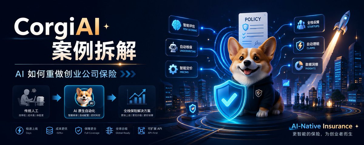 两个 00 后，把最无聊的保险行业做成了 13 亿美元 AI 独角兽 最近看到 Corgi 这个案例，挺有启发。 它表面上是一家 AI 保险 ...