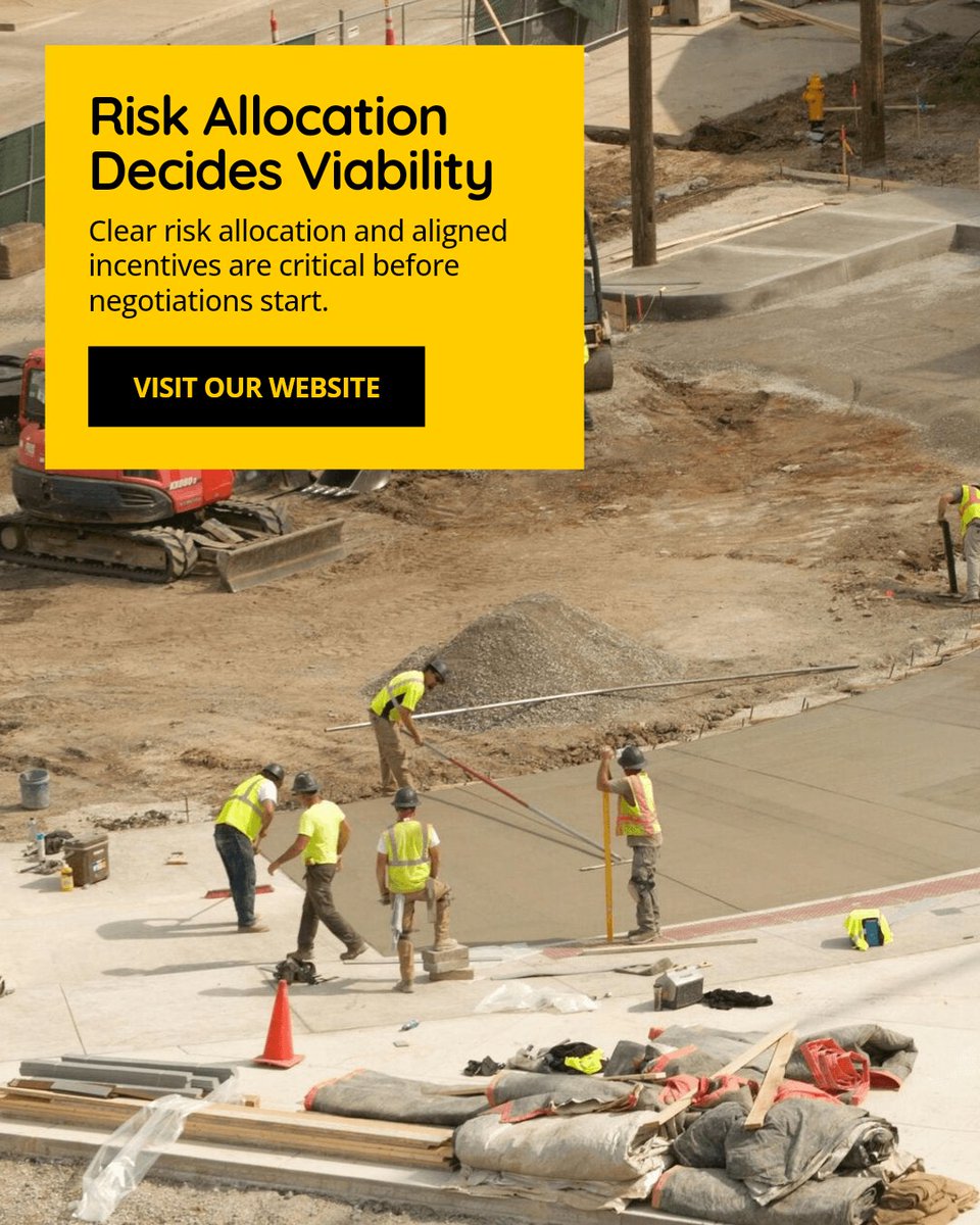 DojoesML's tweet photo. Commercial viability in public-private partnerships hinges on clear risk allocation, aligned incentives, and strong market analysis before negotiations begin. These foundations reduce uncertainty and accelerate deal closure. Share your thoughts on key success factors below. https://t.co/8lzfdxeblo