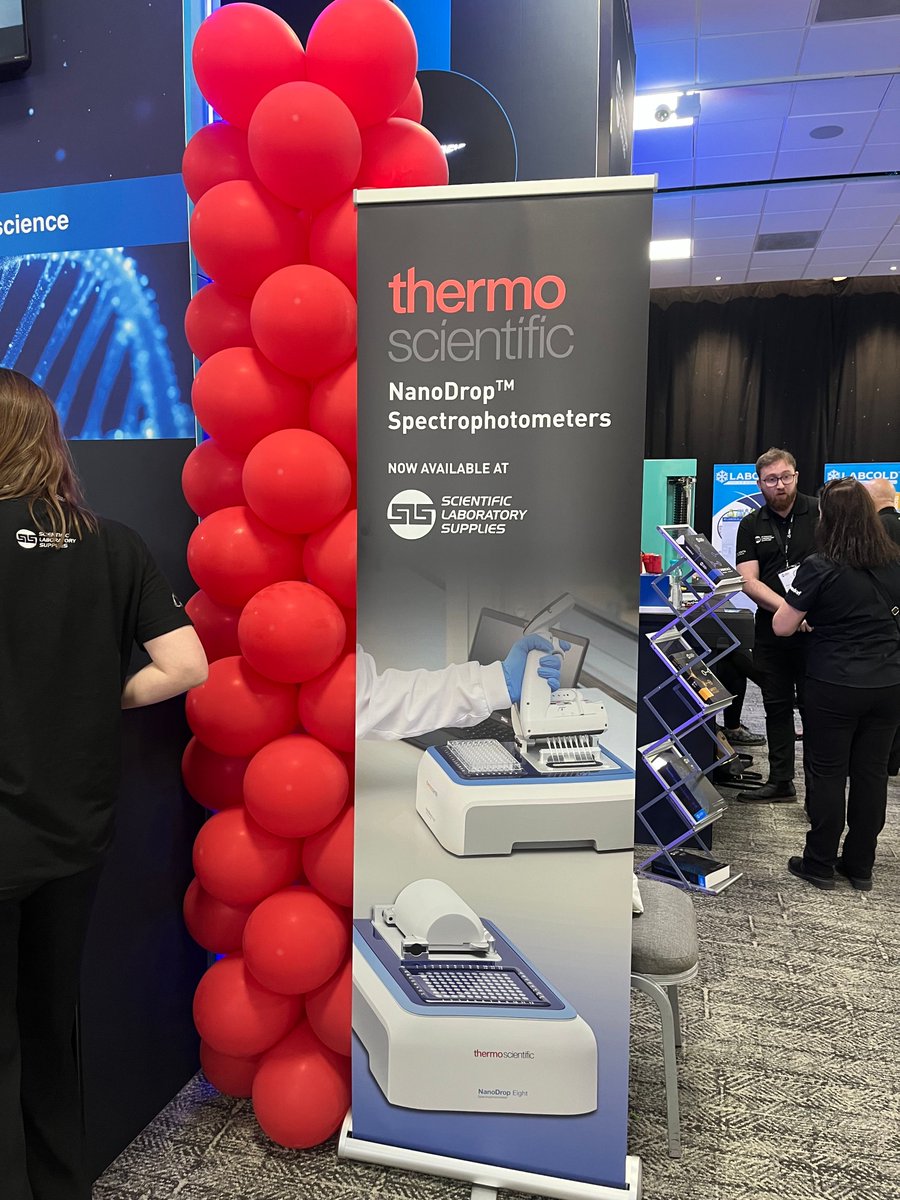 SciLabShow's tweet photo. Our Life Science team is excited to share some big news! 🎉 The Thermo Scientific NanoDrop™️ Spectrophotometers are now available through SLS. Stop by our booth to see it in action.

 #LifeScience #LabEquipment #LaboratorySupplies #SciLabShow2026 https://t.co/1J3bMcA50d