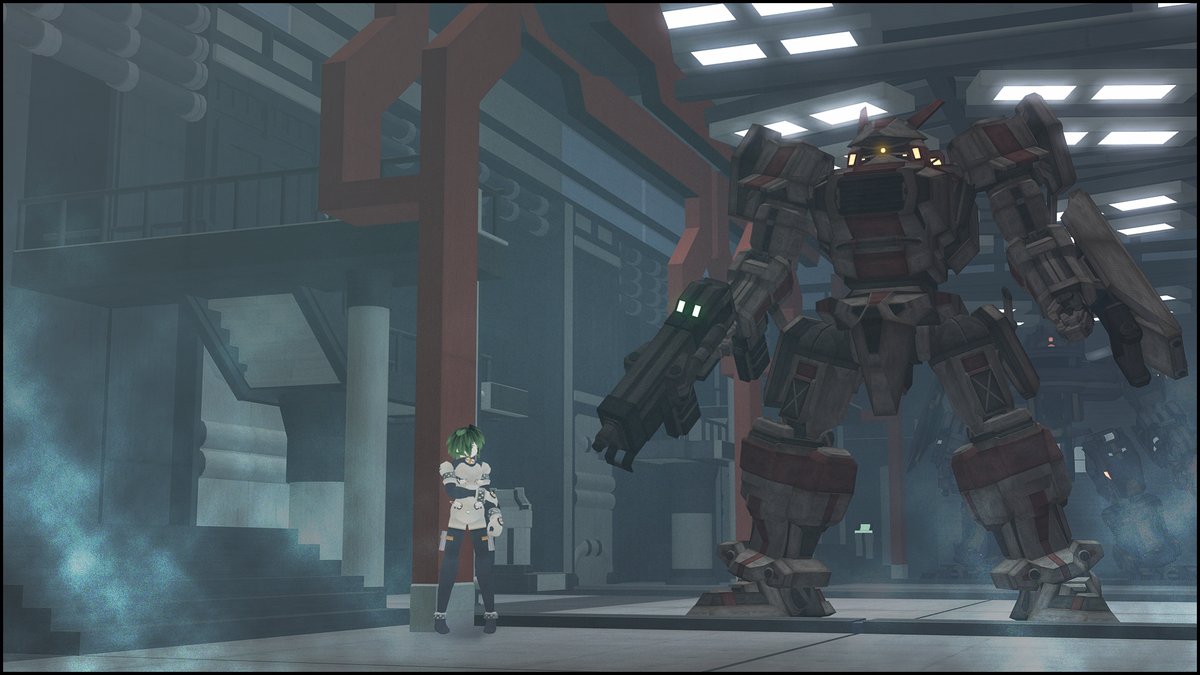 fen_1101's tweet photo. 基地内の絵をもう１枚製作。
建物内だと影が上手く落ちない(´･ω･`)うーん・・・。

#3DCG #オリロボ #オリメカ https://t.co/G4GmYUOQIX