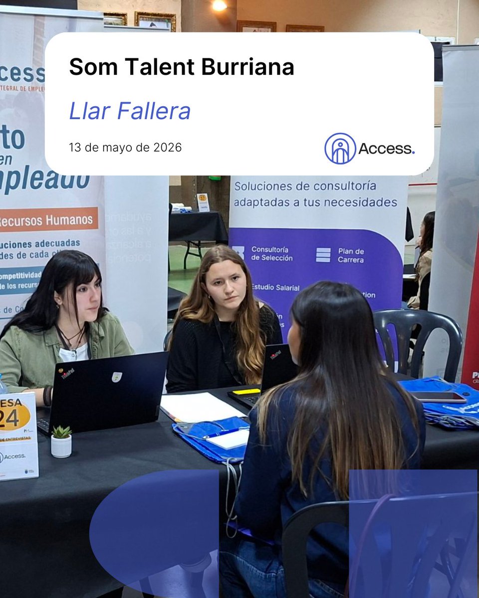 Access_Talento's tweet photo. ¿Tener acceso a múltiples oportunidades laborales en un solo día?
Nuestras compañeras de Castellón (Daniela, Alba y Raluca) están haciendo eso en la Feria Som Talent. 

Gracias @ajuntburriana y a @RHenpositiu por invitarnos

#conectatealempleo #RecursosMuyHumanos https://t.co/cbR1qLaVYX