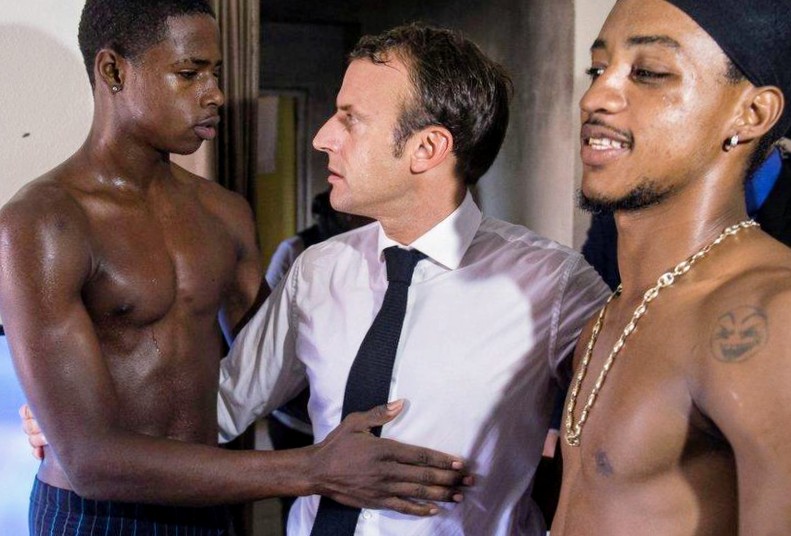 MoEle1's tweet photo. @Wanjiru2027 Macron  is GAY by DNA ! On top of that, he has no self respect. He shouldn't touch another LEADER like that! So, disrespectful 😒 https://t.co/H8ZhssXxct