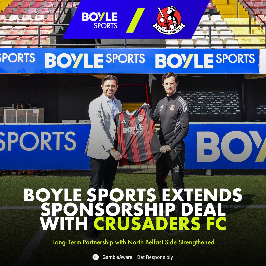 BoyleSports's tweet photo. BOYLE Sports 🤝 Crusaders FC

We're delighted to have extended our sponsorship deal with NIFL side Crusaders FC.

Tap below to read more.