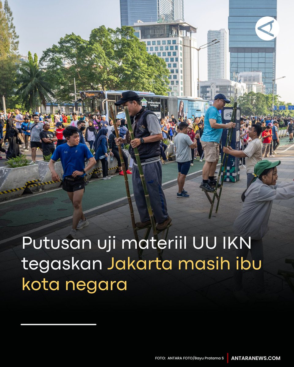 antaranews's tweet photo. MK menolak uji materiil Undang-Undang Nomor 3 Tahun 2022 UU IKN dan menegaskan status Daerah Khusus Jakarta (DKJ) masih sebagai ibu kota negara.
#jakarta #ibukota #uuikn
Baca selengkapnya
https://t.co/hc8GRMBHi3 https://t.co/kZOxiarTqB