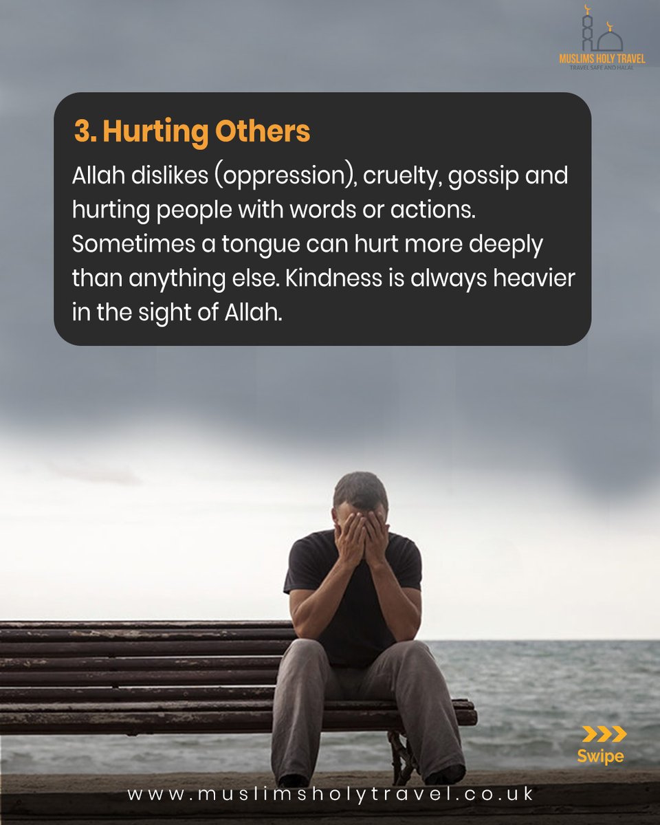 MuslimsTravel's tweet photo. 𝐒𝐨𝐦𝐞 𝐡𝐚𝐛𝐢𝐭𝐬 𝐬𝐥𝐨𝐰𝐥𝐲 distance the heart from 𝐩𝐞𝐚𝐜𝐞, 𝐬𝐢𝐧𝐜𝐞𝐫𝐢𝐭𝐲, 𝐚𝐧𝐝 𝐭𝐡𝐞 𝐦𝐞𝐫𝐜𝐲 𝐨𝐟 𝐀𝐥𝐥𝐚𝐡. From arrogance and lying to hurting others and losing hope.

#IslamicReminder #Allah #Islam #Muslim #Deen #IslamicPosts #QuranReminder https://t.co/awx0lvmjkH