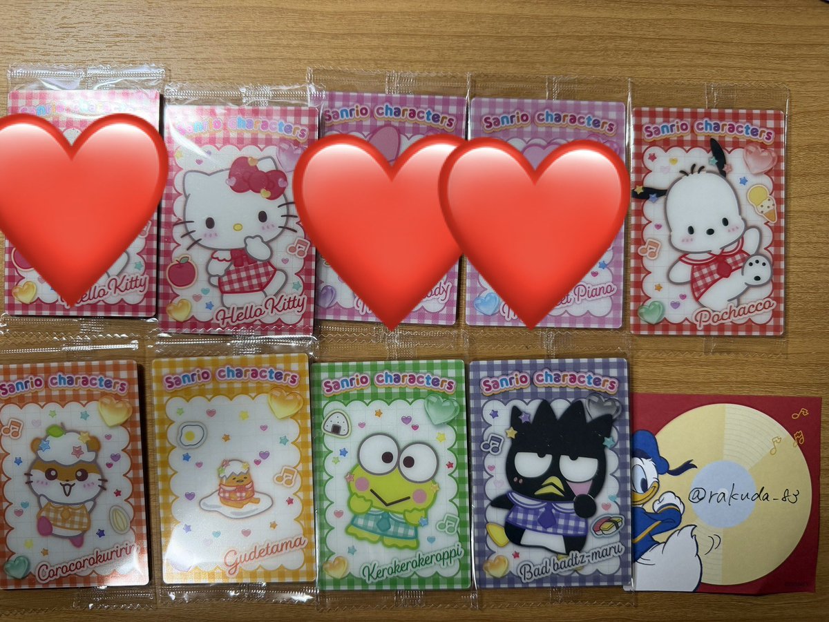 rakuda_83's tweet photo. 【交換】サンリオ　ウエハース　12

求: がおぱわるぅ

譲: キティ、ポチャッコ、コロコロクリリン、ぐでたま、けろけろけろっぴ、バッドばつ丸

郵送交換希望です。検索からもお気軽にお声掛けください🙇‍♀️ https://t.co/0SdQhfJ7h6