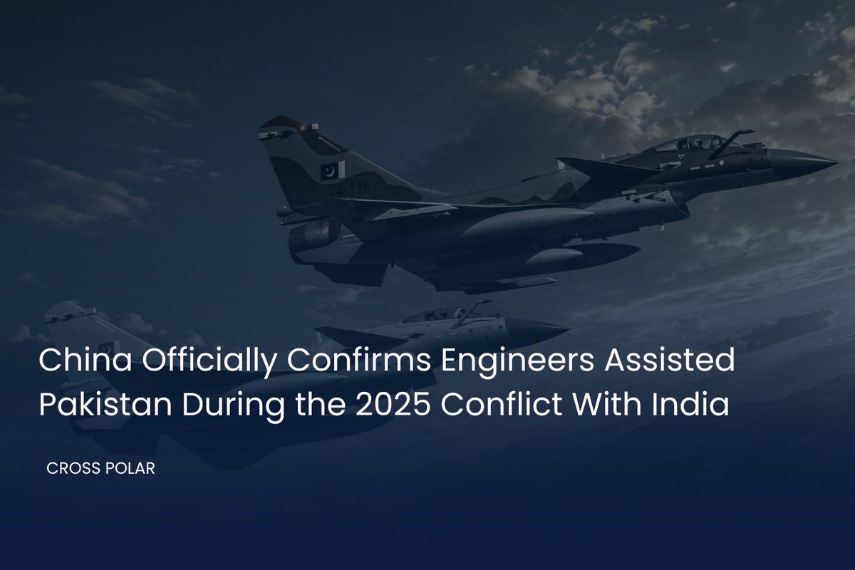 cross_polar's tweet photo. For the first time, China has publicly acknowledged that Chinese engineers were present in Pakistan during last year’s India-Pakistan conflict, providing on-site technical support for Chinese-origin military systems.

According to a report by South China Morning Post, engineers from AVIC’s Chengdu Aircraft Design and Research Institute said they operated from a “support base” during the fighting to ensure Pakistani systems maintained “full combat potential.”

Chinese defence exports are evolving from simple hardware transfers into long-term operational partnerships, especially with states positioned along critical trade corridors and strategic chokepoints. Pakistan’s role in that architecture is uniquely important offering Arabian sea access, the Gwadar Port, and a logistics bridge between the Middle East, Central Asia, and China.