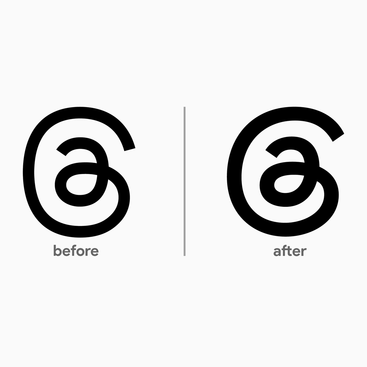brandlogosnet's tweet photo. Meta owned social media service #Threads introduces an updated logo. https://t.co/4pduexX2Ee