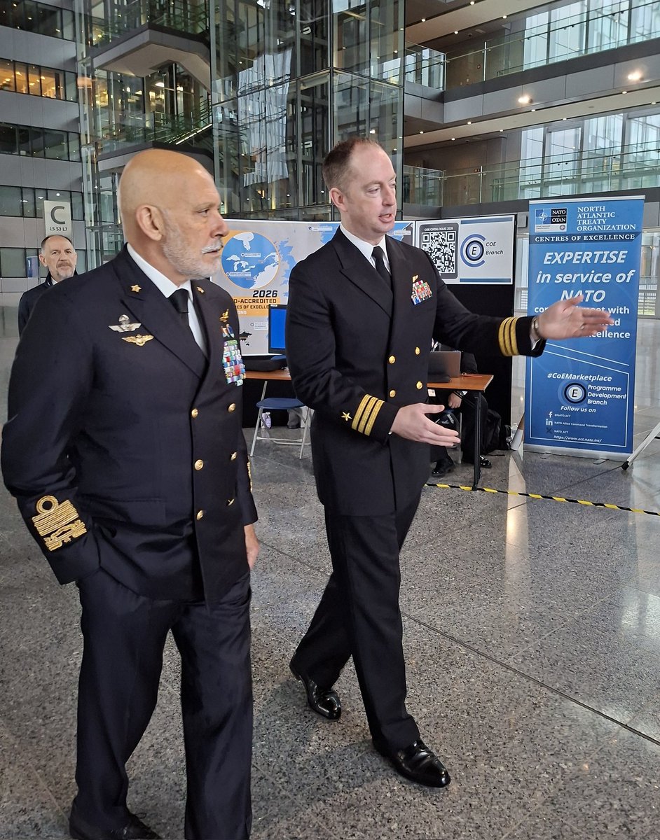 CMC_NATO's tweet photo. Tangible enthusiasm from the many NATO Centres of Excellence (COEs) displayed at the NATO HQ, today!

They stand as impactful bodies within our Alliance, at the forefront of their respective areas of expertise. 
 
What they bring to the Alliance allows us to turn theory and ideas into real battlefield capabilities. 
With locations across Allied territory, they bring together some of the brightest minds that NATO has to offer! 

Thank you for the excellent work you do, daily!

Read about the COEs here: https://t.co/Sci7DFZqzd
 
#NATO #WeAreNATO #StrongerTogether #CentresOfExcellence #COE #Defence #Deterrence #Security #Allies #Interoperability #Innovation #Readiness #Training #Education #Resilience
