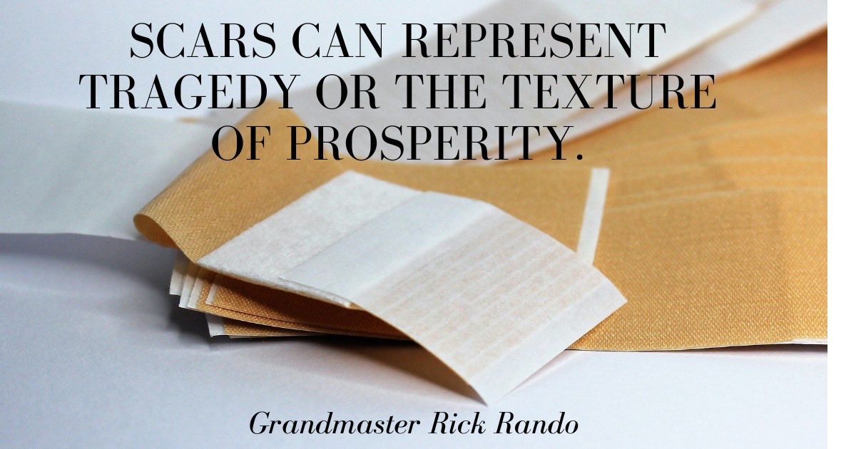 RandoSpeaks's tweet photo. This is one of my favorite quotes:

“Scars can represent tragedy or the texture of prosperity.” - Rick Rando

Never let your past decide your future.  It can shape, guide, and influence...but it should never decide.  YOU decide.  And decisions can come at the end of the a breath! https://t.co/ooS3e9MWNv
