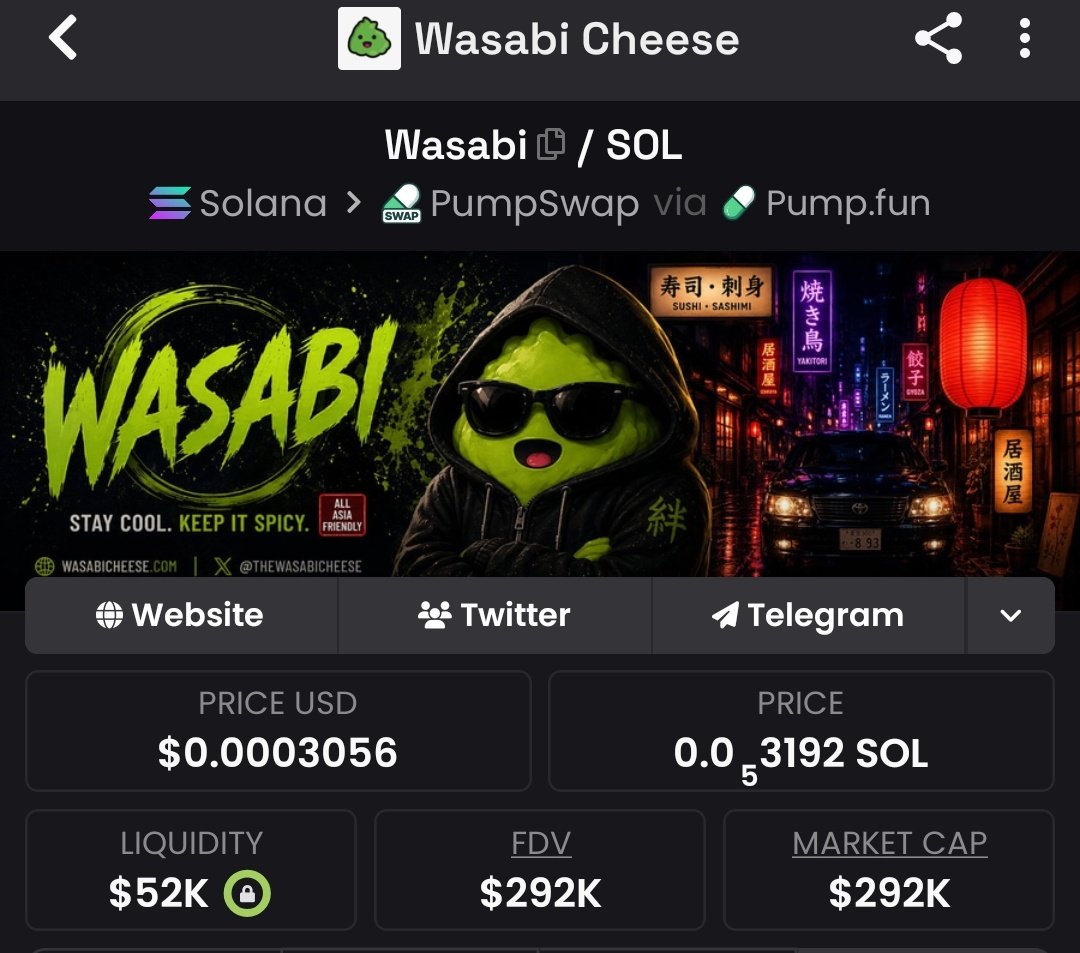 CryptoAM17's tweet photo. $WASABI is going to be trading above the 1 million soon https://t.co/FM7SYPAcil