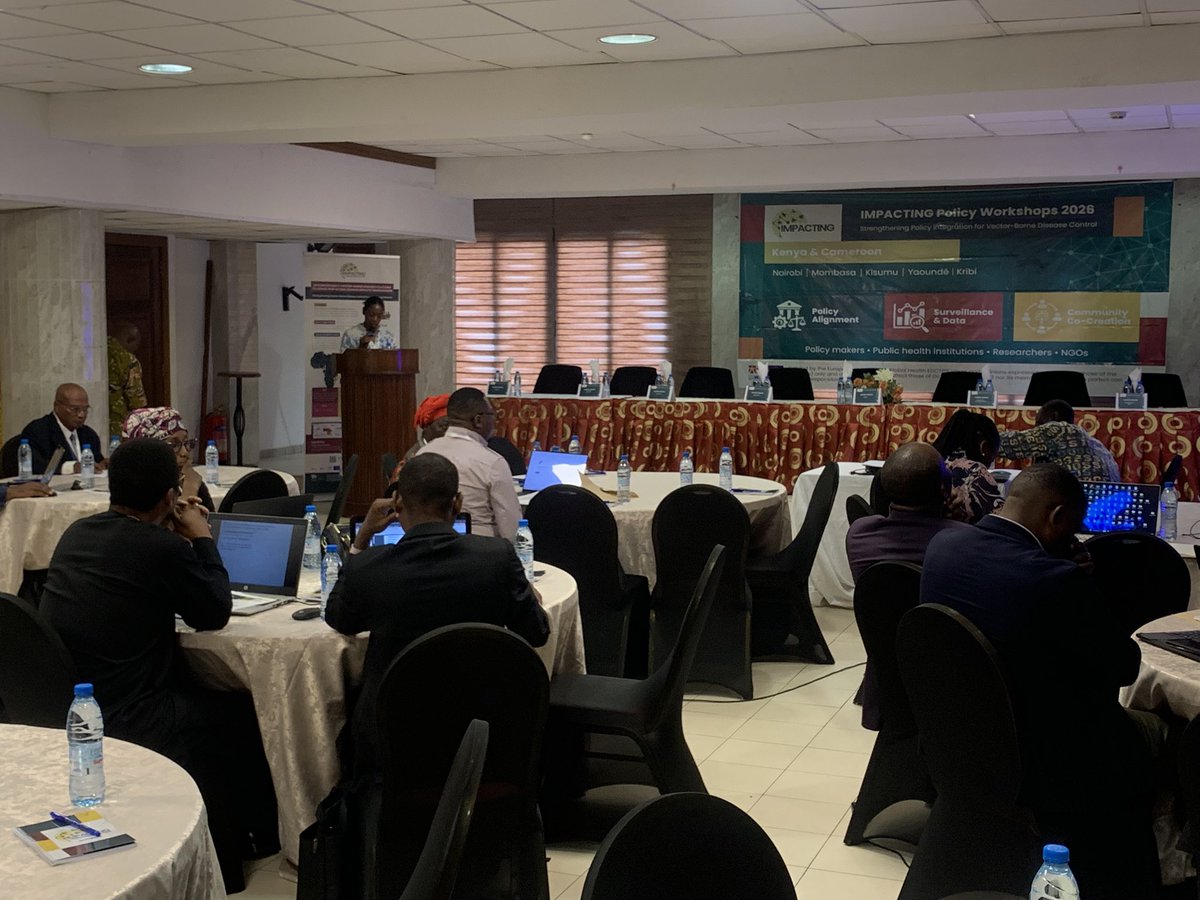 cam_crid's tweet photo. Happening now in Yaoundé! The #IMPACTING Project is convening a policy engagement workshop focused on strengthening the control of #VBDs at both central and regional levels. Led by CRID, the workshop brings together the @Minsante, @IRD, and the National VBD control programs. https://t.co/zzp1Qye9BF