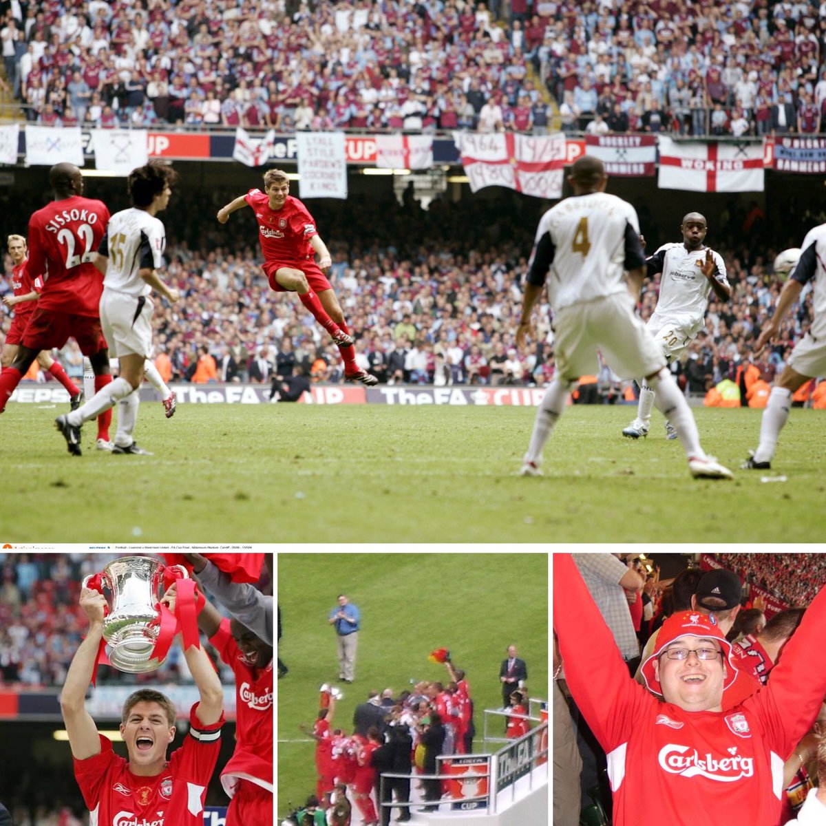 BILLY_1977's tweet photo. I can’t believe this was 20 years ago today that @LFC won the @EmiratesFACup for the 7th time against Westham in Cardiff forever know as the Gerrard Final #FACupFinal2006 #LFC #YNWA https://t.co/HBtRlnrfPQ