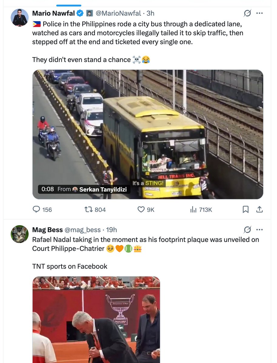 bvirlet's tweet photo. @nikitabier
This is my "For you" timeline. Sure, I will spend some time watching some of these videos before realizing I wasted my time. But all this content is objectively 95% 💩. It's just "engaging" content. https://t.co/sAq4sLffFP