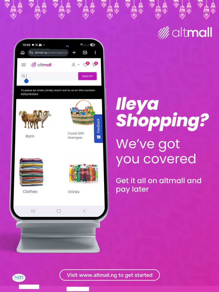 Altmallng's tweet photo. Preparing for Eid?

We’ve got you😉

Visit our website to get all your essentials and pay later.

#Altmall #EidShopping #buynowpaylater https://t.co/CaNbS6H0L0