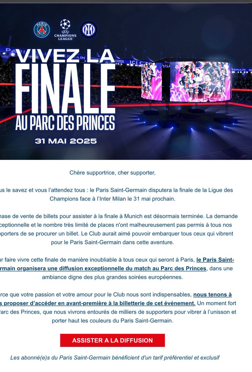 PSG Infos Billetterie tweet media