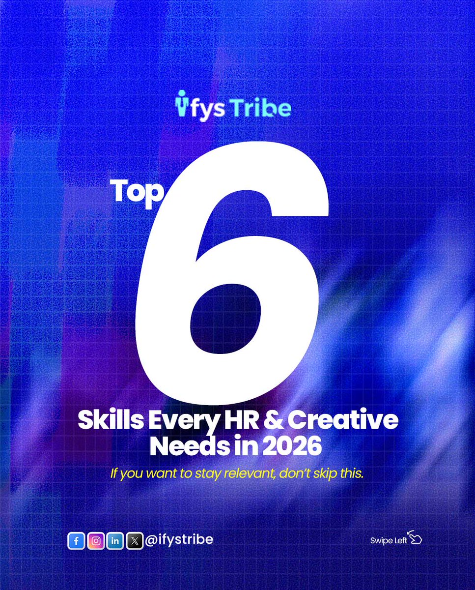 ifystribe's tweet photo. Career growth in HR &amp; the creative space isn’t about talent alone, it’s about preparation.
These 7 skills are becoming the new baseline.

Which one are you working on right now?

Built to help you grow at ify’s Tribe
Reply with the skill you’re focusing on 

#ifystribe #skills https://t.co/xsL6lkrMpd