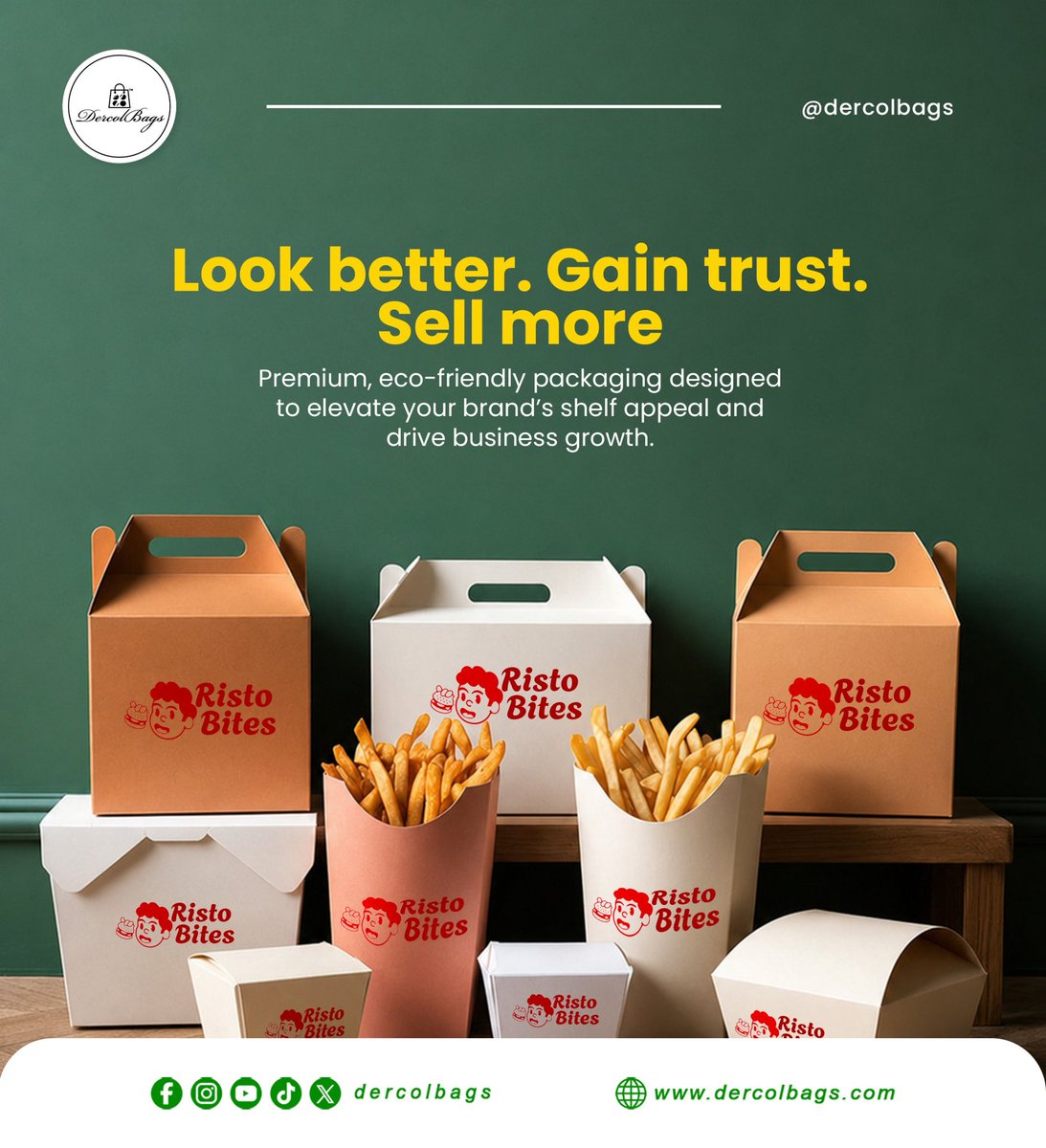 DercolBags's tweet photo. Look better. Gain trust. Sell more. It’s that simple. DercolBags provides the premium eco-friendly packaging your food brand needs to scale in a competitive market. 🚀 Visit https://t.co/bPHEUXN5k2 to upgrade. #EcoFriendly #Branding #DercolBags https://t.co/DhZ4A0jC9W