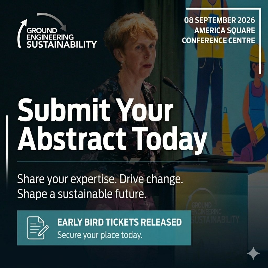 GEevents's tweet photo. Abstracts are OPEN for GE Sustainability &amp; Resilience 2026! 🌍

Join the geotechnical community in London on 8 Sept to share real-world solutions for a greener future.

📝 Submit a 500-word abstract by 19 June.

Apply here: https://t.co/mSVe5OSk8q https://t.co/kJrVvOKvaK