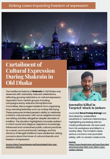 VOICE_Updates's tweet photo. The January newsletter provides an evidence-based overview of the state of freedom of expression within Bangladesh's digital and civic space ahead of the 2026 national election.
https://t.co/9Hrzw9NIgL https://t.co/K3g5QFDLFW
