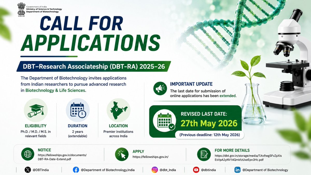Department of Biotechnology tweet media