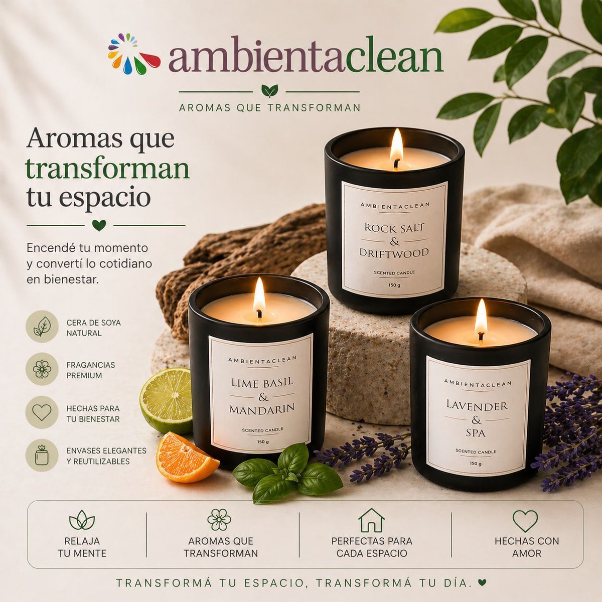 tarracoclean's tweet photo. 🕯️ Aromas que transforman tu espacio 
👉 https://t.co/oL1lHylqmQ
✨ Bienvenido a la colección de velas aromáticas de soja de AmbientaClean. Diseñadas para transformar cada rincón de tu hogar.
#VelasAromáticas #Ambientaclean #Aromaterapia https://t.co/7i2a5IKMx9
