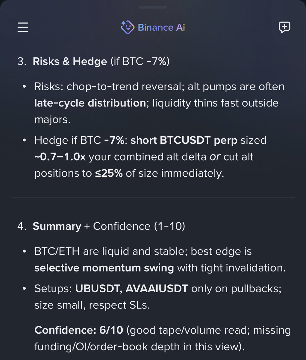 BlockGhostX's tweet photo. @binance I generated realistic trade setups with Binance AI Pro. The prompt and output are below ๐
#BinanceAIPro @Binance https://t.co/Ujb7a6ELpw