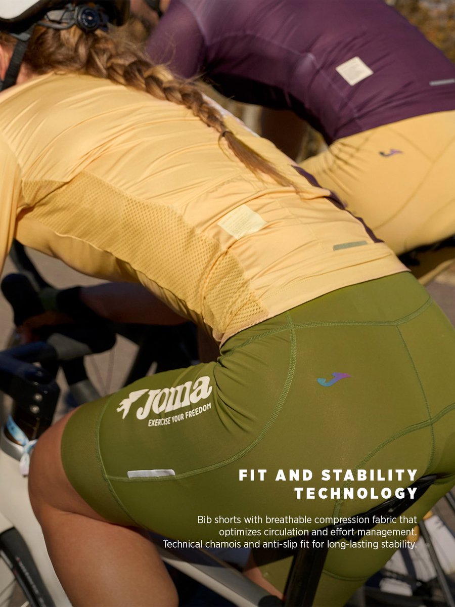 JomaSport's tweet photo. Cada salida exige control, transpirabilidad y libertad de movimiento. 🚴‍♀️ 
El maillot de ciclismo ofrece ajuste aerodinámico, regulación térmica y confort duradero en cada kilómetro.

Descubre la nueva colección de ciclismo en la web. https://t.co/rUVhysHQ9H