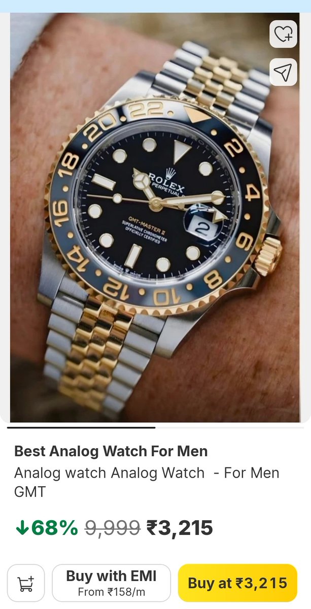 bahushrut's tweet photo. Absolutely horrible to see your old organisation advertising gor fake watches on social media! @_Kalyan_K @BadriHemant where is @Flipkart going ? https://t.co/MnjEMflfWx