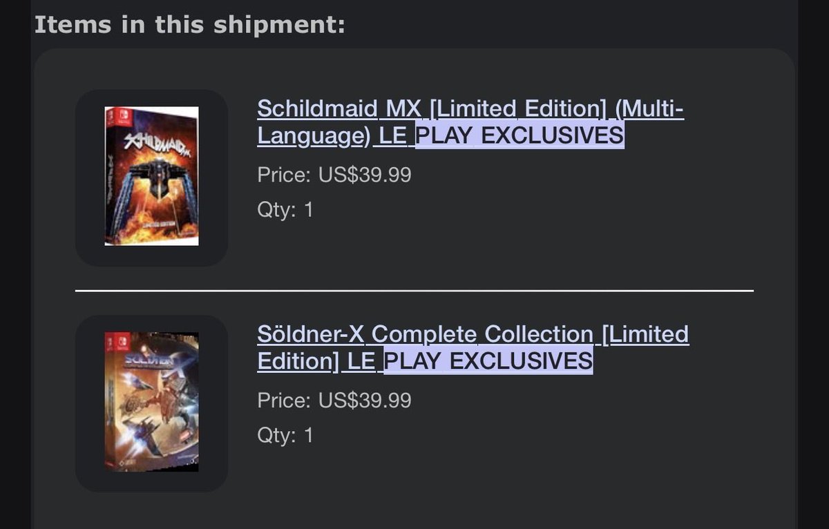 StormyDaze1's tweet photo. Start the woot train. 🚂🔥

Shmups on their way from play Asia. https://t.co/OX1MaeZ1xl
