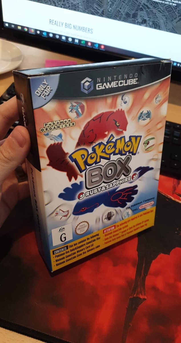RealConnorBird's tweet photo. @CosmicDeoxys @AtnsXBT In UK/EU Pokemon Box also got its own individual case, does say “Not for Resale Promotional Use Only” so not sure where it actually originated from. And there is also an AUS PAL exclusive big box that runs for about £2000. Along with the usual Colosseum/Box double pack https://t.co/EJWsunaez1