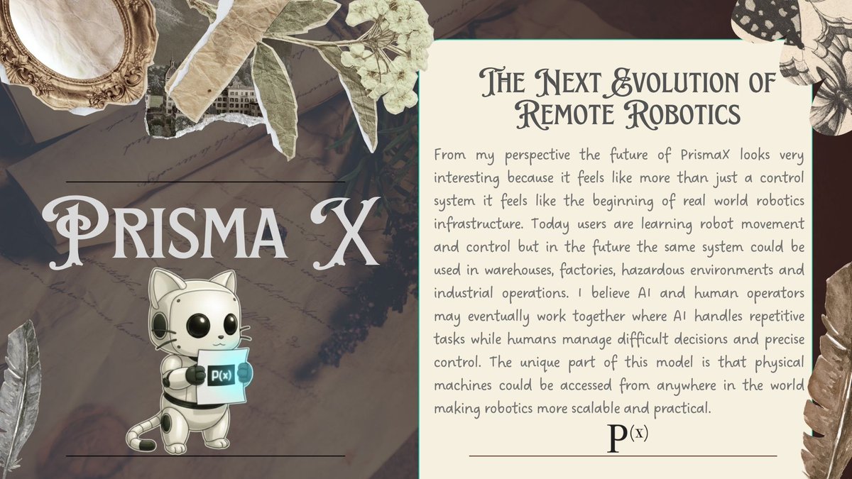 HamzaWeb_3's tweet photo. I feel like platforms like PrismaX won’t stay limited to simple robot control. 

In the future people could remotely handle robots in warehouses, factories and risky environments. It brings physical AI much closer to the real world.

@prismaXai  @vivianrobotics https://t.co/HSgHUiR5kN
