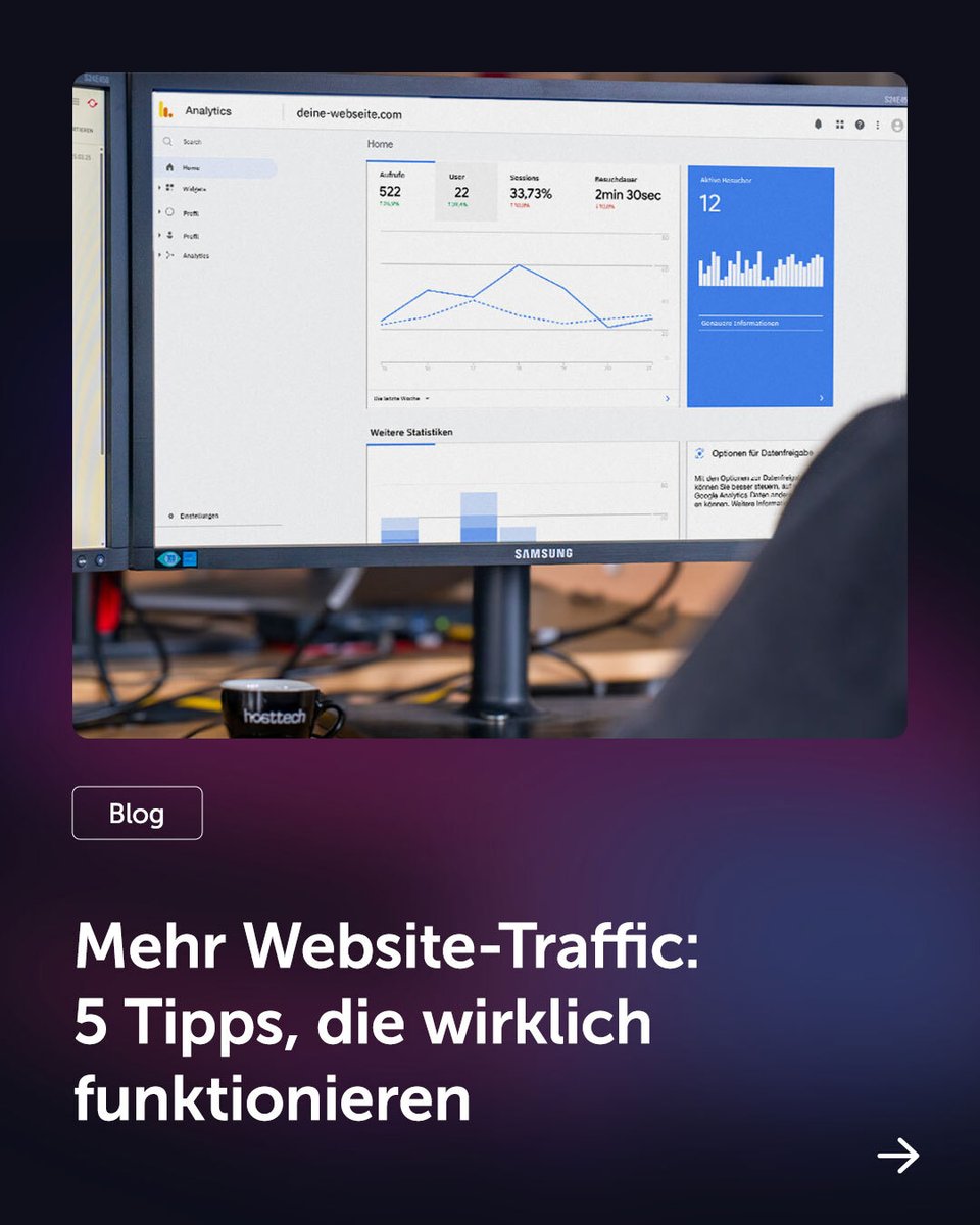 hosttech_ISP's tweet photo. Website online, aber kaum Besucher? Diese 5 Massnahmen ändern das. 

Mehr ist ausführlich erklärt im Blog auf https://t.co/J46XygDc7f

#websitetraffic #SEOtipps #onlinemarketing #webhosting #hosttech https://t.co/yuIP37OA8n