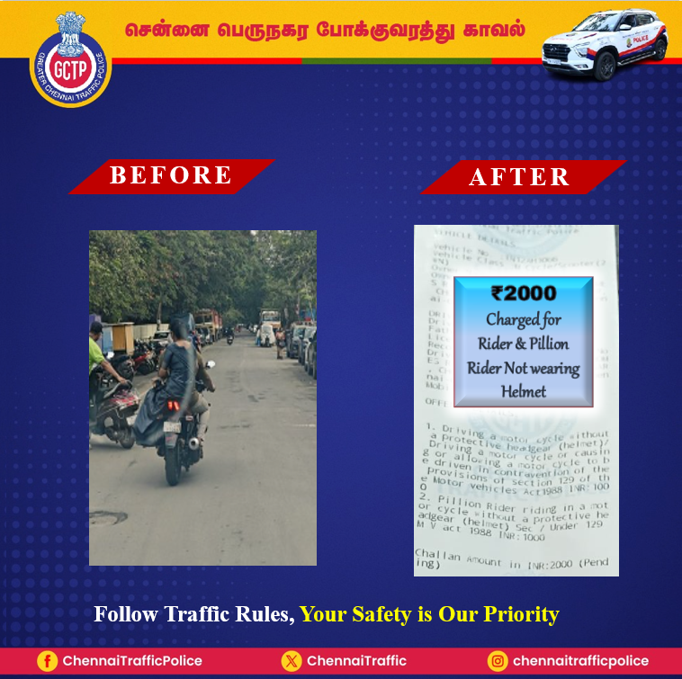 Greater Chennai Traffic Police tweet media