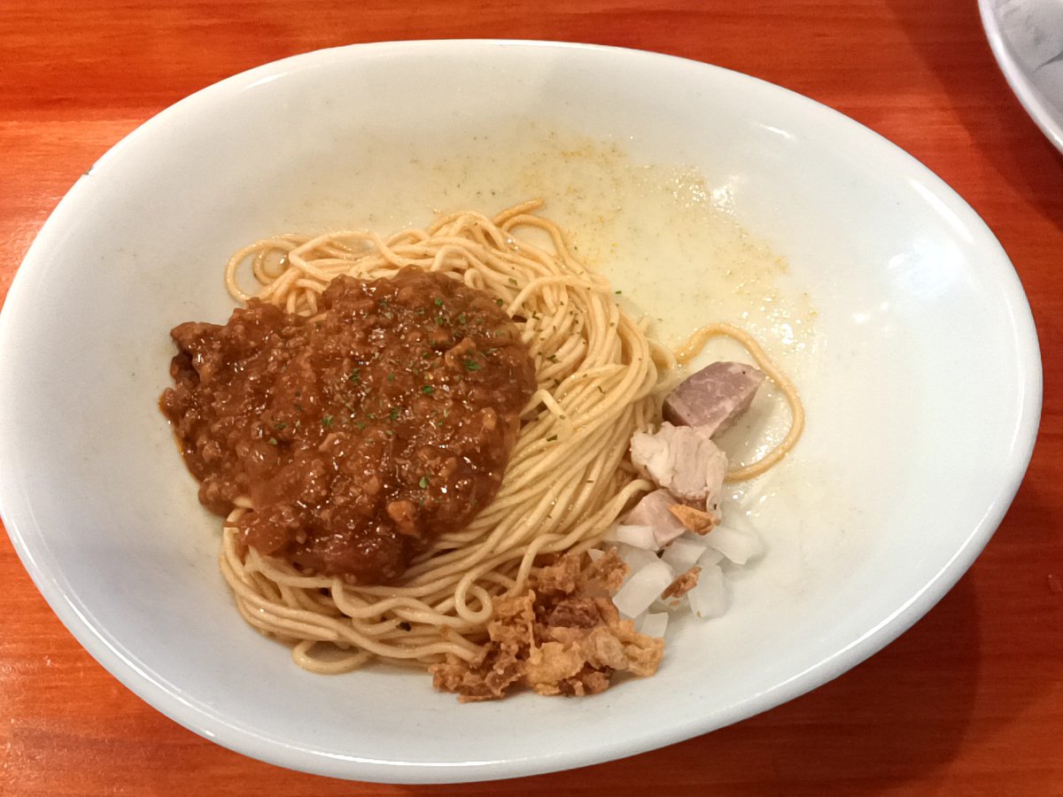 rameruyo's tweet photo. コットンポット～水戸
煮干醤油ソバ＋和え玉ハーフ(キーマ��レー)

気づいたら水戸にいたのでこちらへ🍜
ニボってカレーは最強🔥

ウマウマでごちそうさま🙏 https://t.co/alImHSFYCw