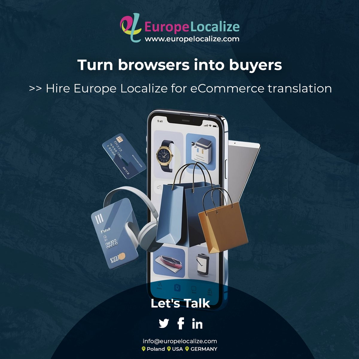 EuropeLocalize's tweet photo. “Add to cart” shouldn’t turn into “close tab.”
If your store doesn’t feel local, it doesn’t feel trustworthy. And trust is what drives conversions.
Hire Europe Localize for eCommerce translation services.
https://t.co/7KjSykEdNs

#EcommerceLocalization #ConversionRate #Ecommerce https://t.co/48JTXAH9It