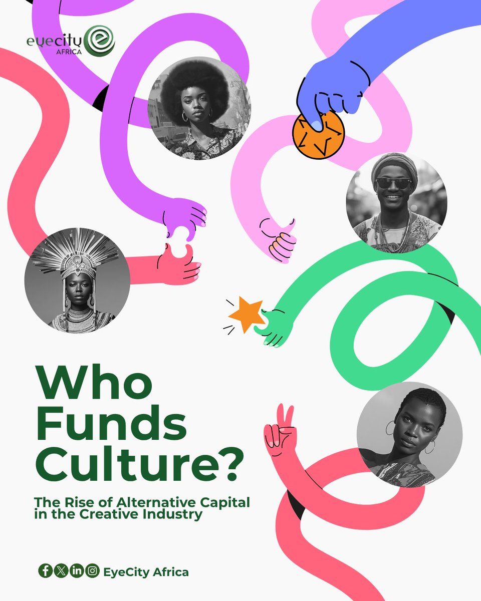 EyeCityAfrica's tweet photo. “Who funds culture?” no longer has one answer.

Governments and institutions are no longer the only gatekeepers of creative funding. Today, audiences, platforms, investors, brands, and digital ecosystems are reshaping how creative work is financed across Africa and globally.

In this article, we unpack:
- The rise of alternative capital in the creative industry
- Why IP ownership is becoming central to long-term wealth creation
- How creators can position themselves for investment and scale
- What this shift means for music, fashion, film, visual arts, and digital content

At EyeCity Africa, through our Creative Innovation Practice (CIP), we continue to support creatives with the skills, systems, and investment readiness needed to thrive in this evolving landscape.

Read the full article: https://t.co/K9Deg0gats

#EyeCityAfrica #CreativeInnovation #AfricaRising #CreativeEconomy #CulturalEconomy #InnovationAfrica #CreativeEntrepreneurs