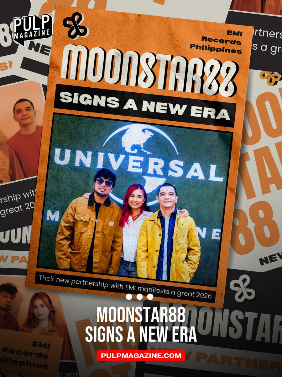 PULPMagazinePH's tweet photo. OPM icons Moonstar88 take on newer heights as they partner up with EMI Records for a new release!

READ: https://t.co/8LHRtSX0bf 

#Moonstar88 #OPM #PULPMagazine @moonstar88band https://t.co/dMdsw0mItq
