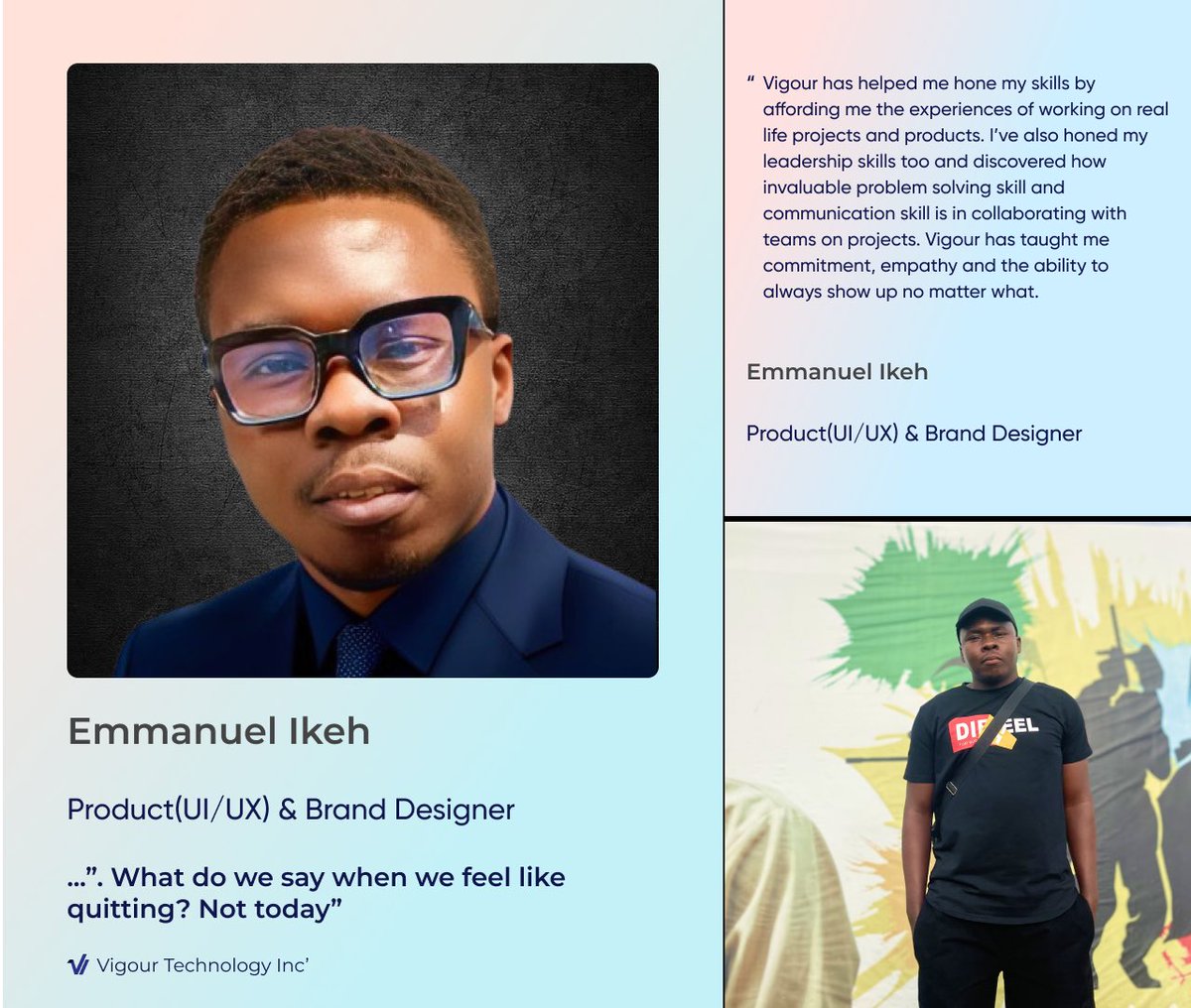 VigourTech's tweet photo. 🌟TEAM SPOTLIGHT🌟

At @VigourTech, we celebrate the people whose creativity, leadership and teamwork continue to drive innovation forward. 

Today, we’re spotlighting one of our exceptional team members with expertise in Product Design, Graphic Design and Branding— https://t.co/89QE5W7AVJ