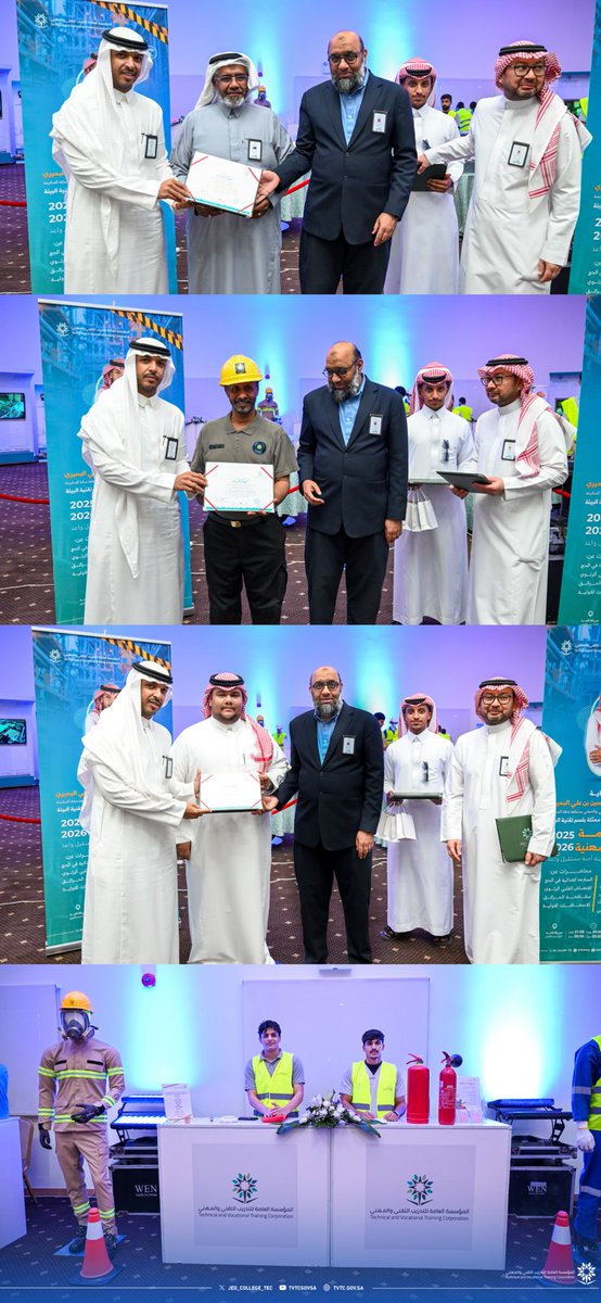 jed_college_tec's tweet photo. البحيري يدشن معرض السلامة والصحة المهنية ||

دشن سعادة م.حسين بن علي البحيري مدير عام #التدريب_التقني والمهني بمنطقة #مكة_المكرمة 
@tvtc_makkah 
#معرض_السلامة_والصحة_المهنية والذي نظمته #الكلية_التقنية_بجدة 
بمشاركة متدربي قسم تقنية البيئة - تخصص السلامة والصحة المهنية ، 

واطلع "البحيري" على محتويات المعرض ومشاريع التخرج المتميزة .

وشهد المعرض عدة محاضرات هادفة تناولت : 
• السلامة المرورية
• الإسعافات الأولية والإنعاش القلبي
• الإطفاء ومخاطر الحرائق
• مخاطر بيئة العمل
• التفتيش الميداني
• السلامة الغذائية في الحج
• الإنعـاش القلبي الرئوي
• مكافحة الحرائق
• الإسعافات الأولية

#السلامة_أولاً
 #السلامة_المهنية
#بيئة_آمنة_لمستقبل_مستدام