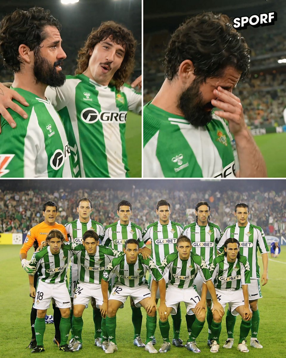 Sporf's tweet photo. For the first time in 21 years, Real Betis are back in the UEFA Champions League. 💚🥹

Just look at what it means to Isco. Incredible scenes.

The last time Betis played in the Champions League, club legend Joaquín was only 23 years old. A massive achievement for the club, the players, and the fans. 👏